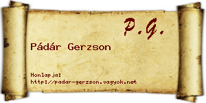 Pádár Gerzson névjegykártya